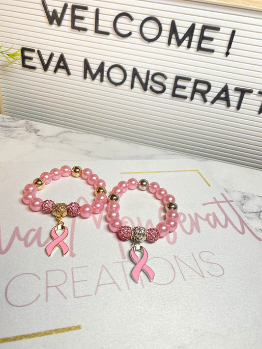 Pink Cancer Ribbon Bracelet