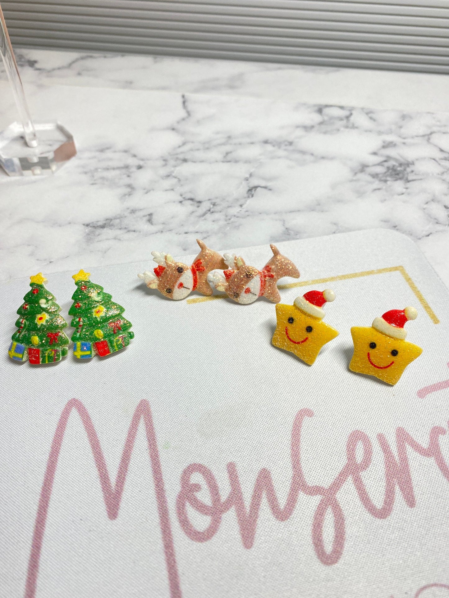 Christmas Earrings, Holiday studs,  Cute Christmas jewelry