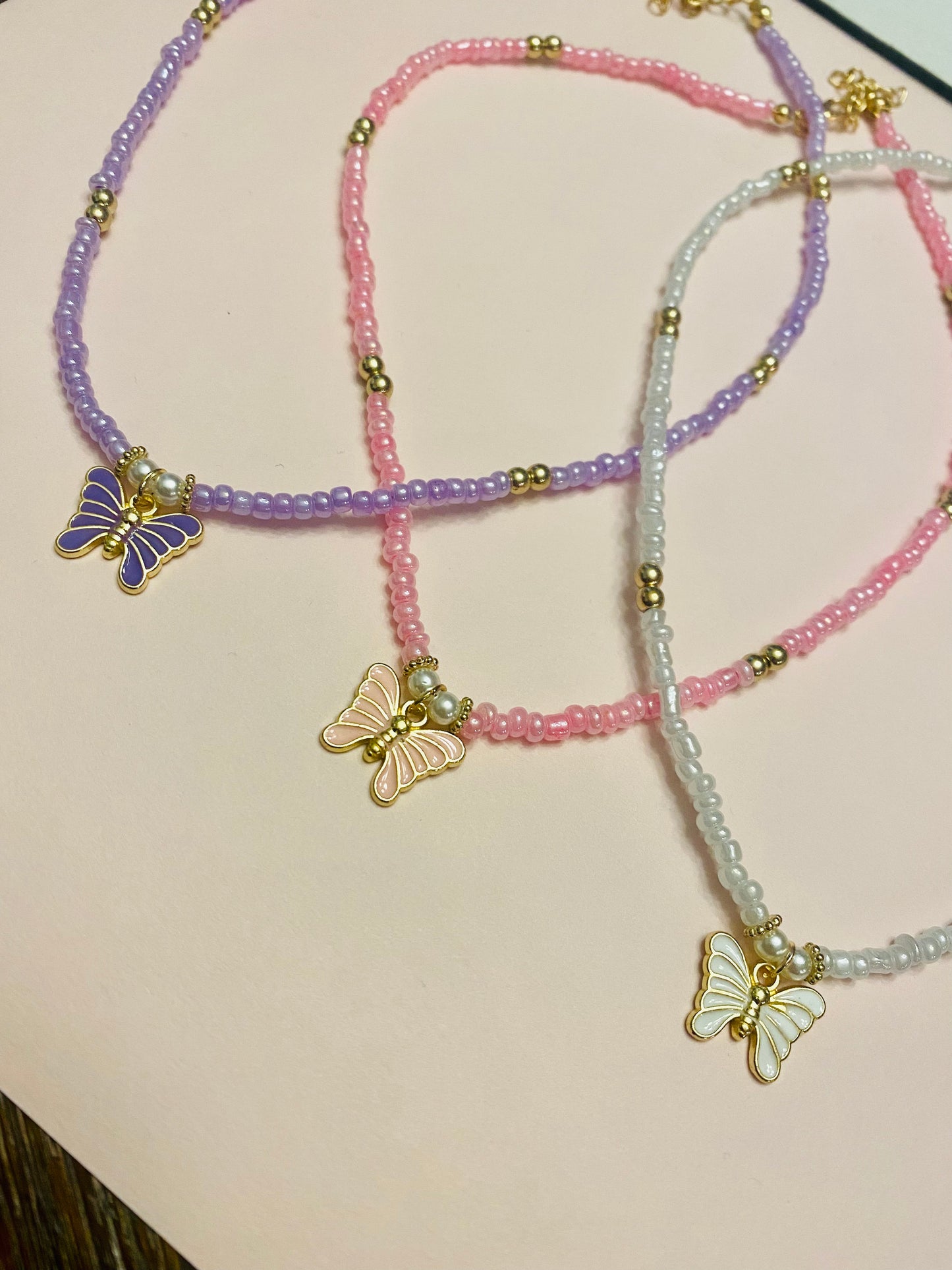 Kids Butterfly Beaded Necklace