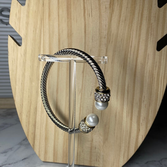 Twisted Pearl Bangle