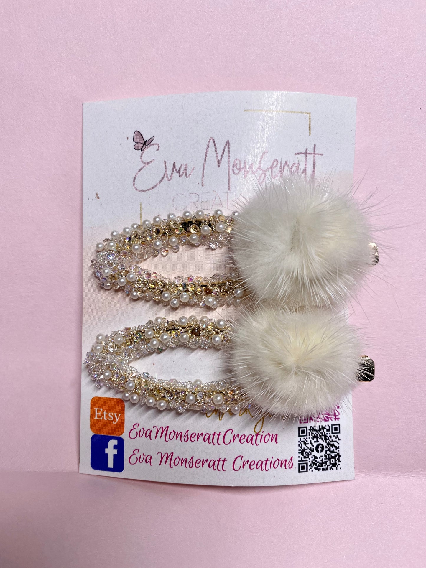 Pom Pom Hair Clips