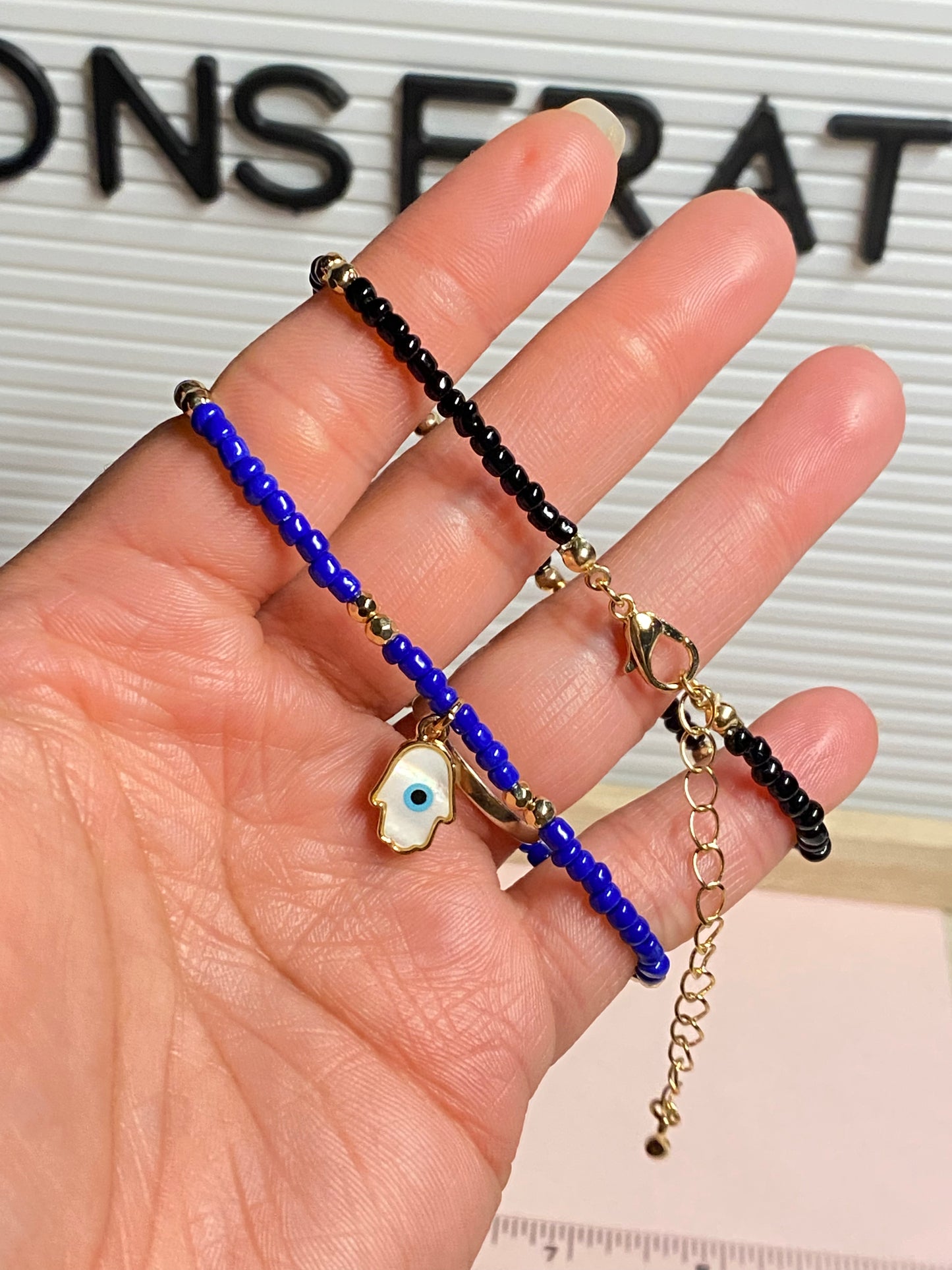 Evil Eye Beaded Bracelet - The One  / Dainty Beaded Bracelet with Evil Eye Protection