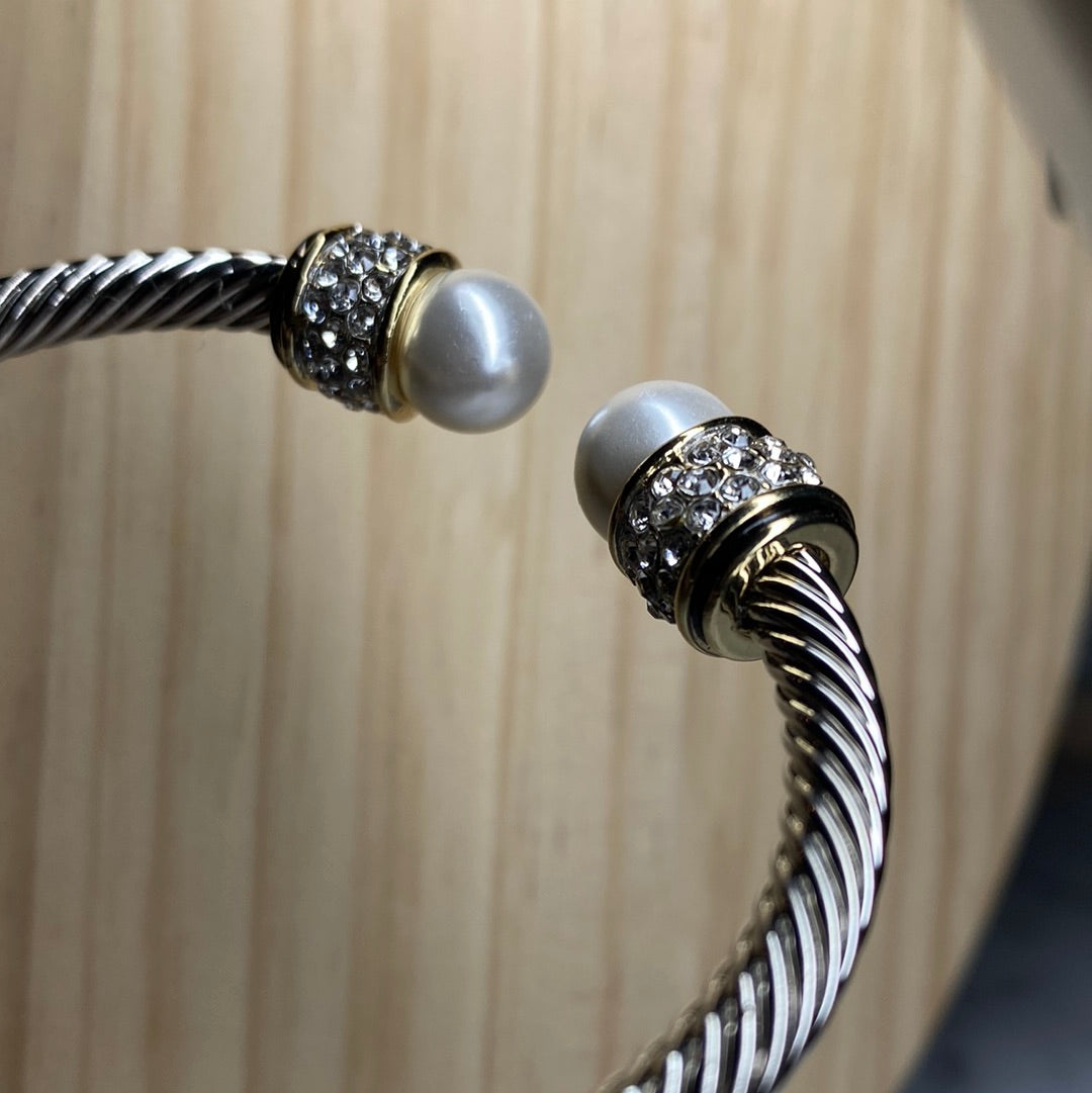 Twisted Pearl Bangle