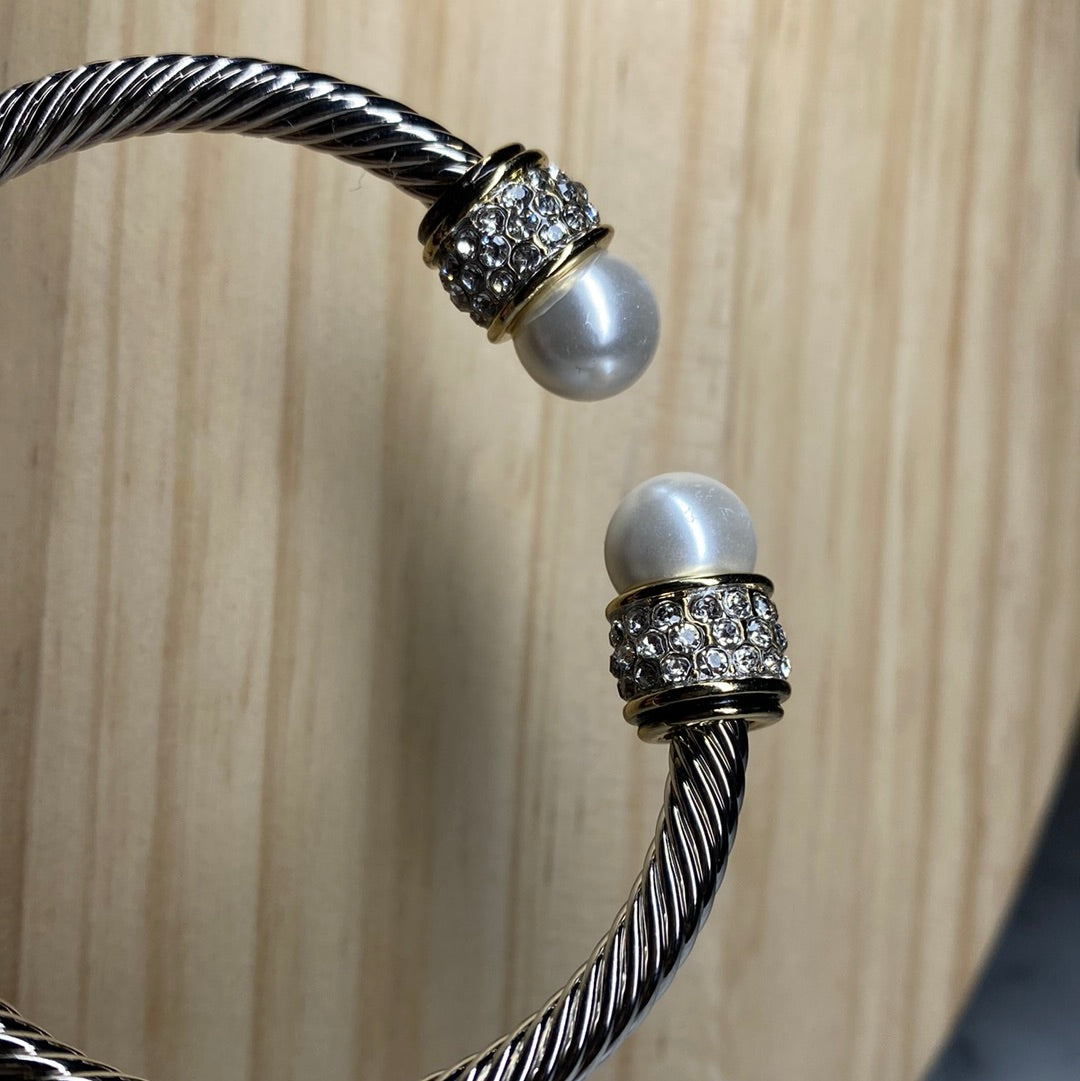 Twisted Pearl Bangle