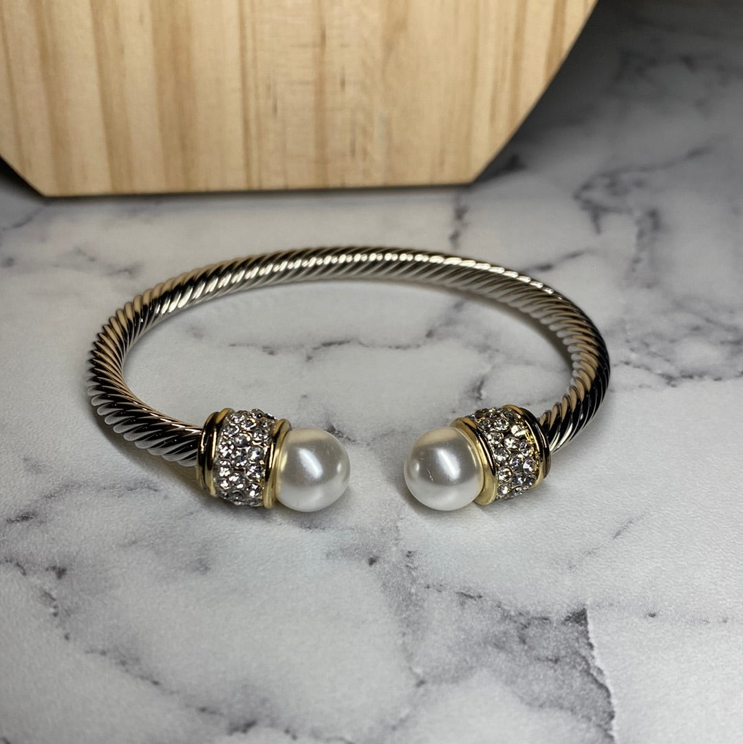 Twisted Pearl Bangle