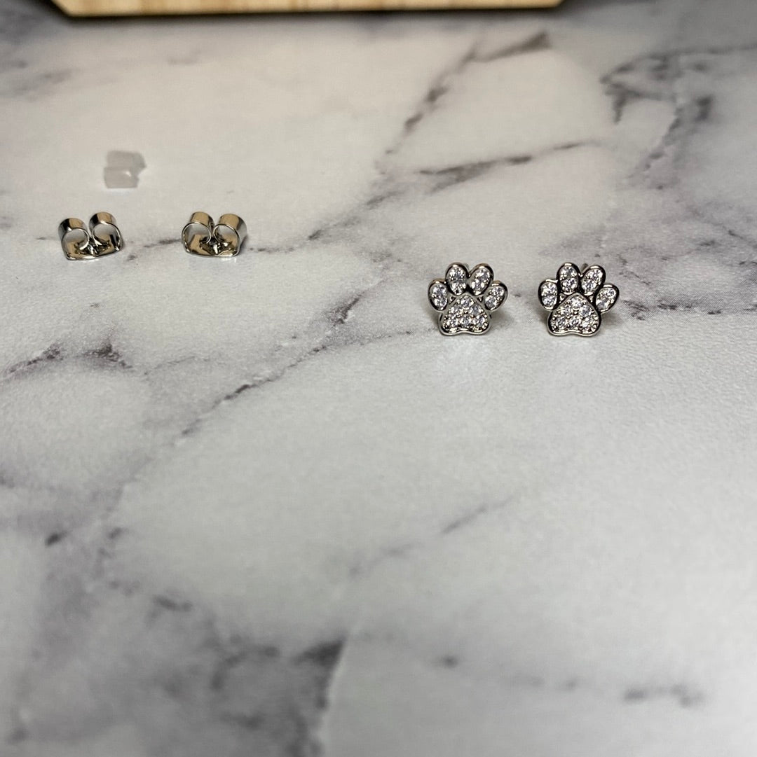 Mini Paw Print Earrings