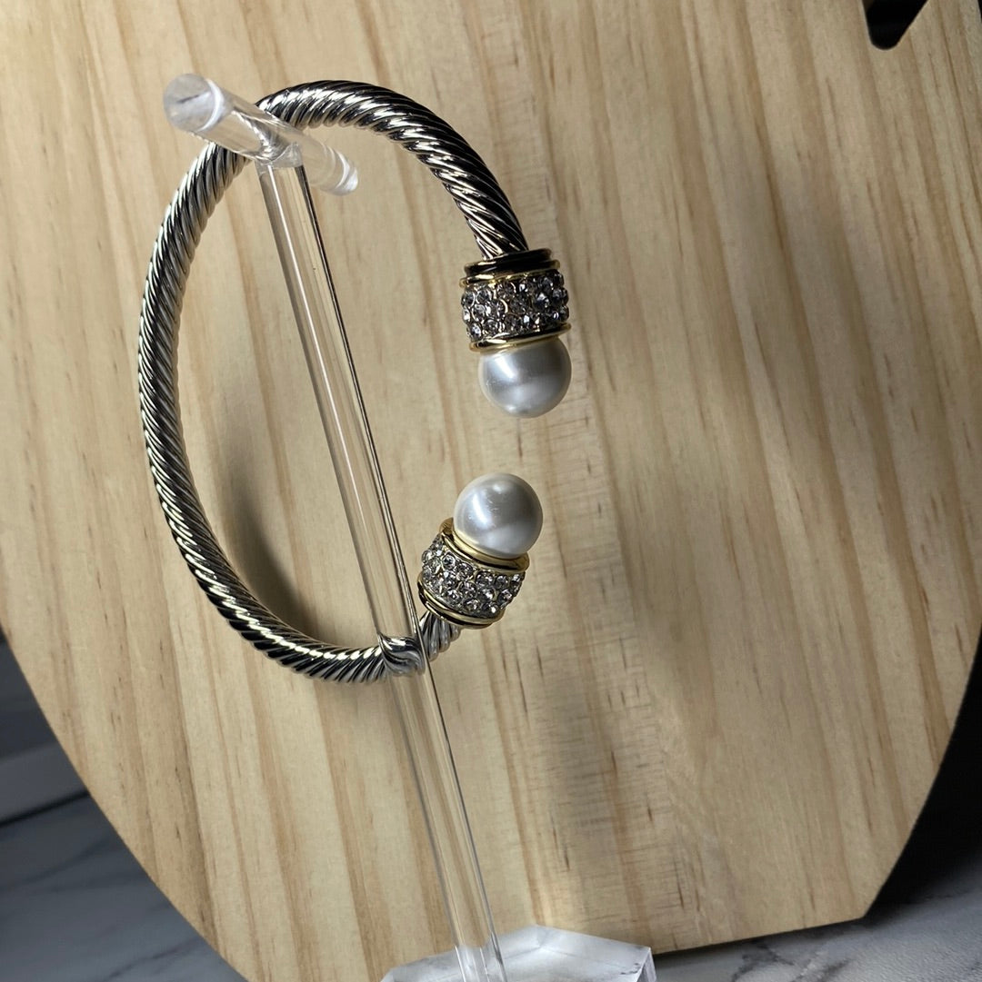 Twisted Pearl Bangle