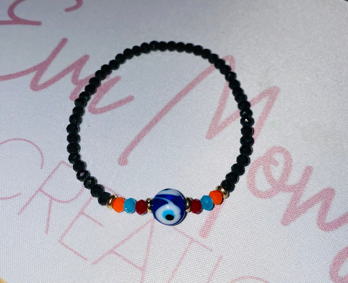 Black Beaded Eye Bracelet