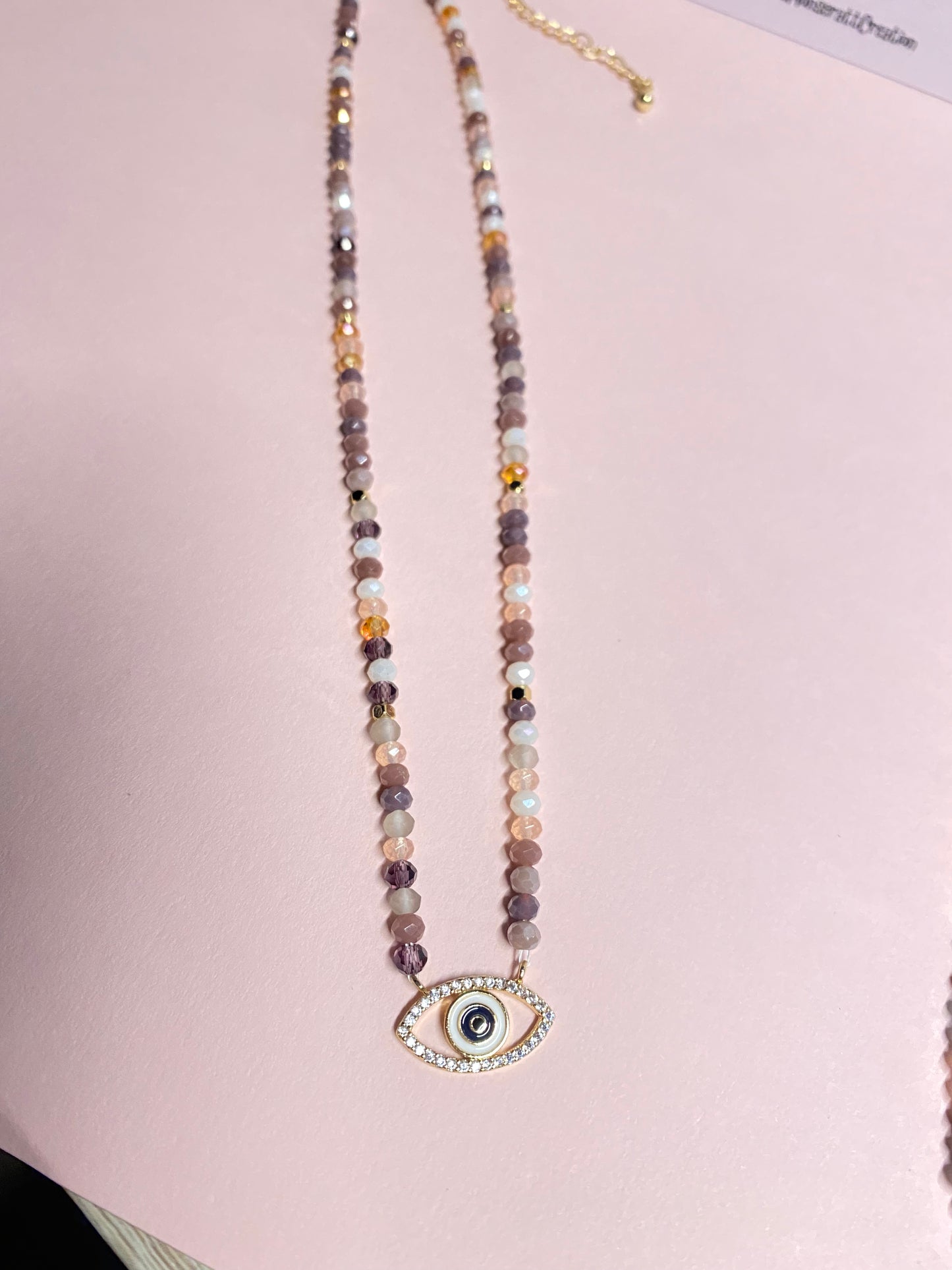 Evil Eye Beaded Necklace - The Classy / Dainty Beaded Necklace with Evil Eye Protection